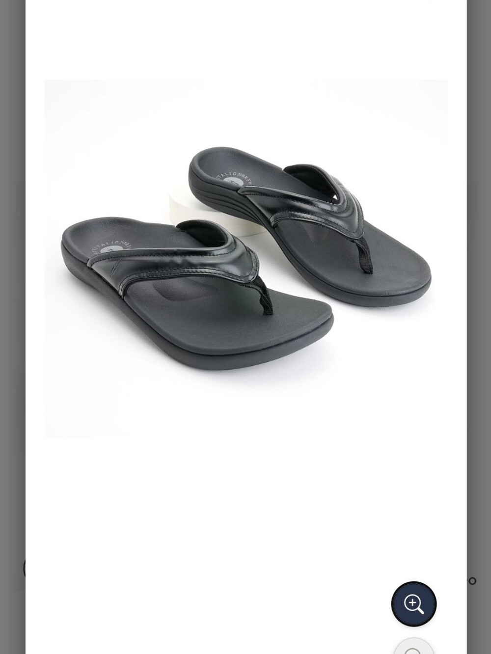 Revitalign Orthotic Puffy Strap Thong Sandals - Yumi Dublin Size 9 Black NEW NWT